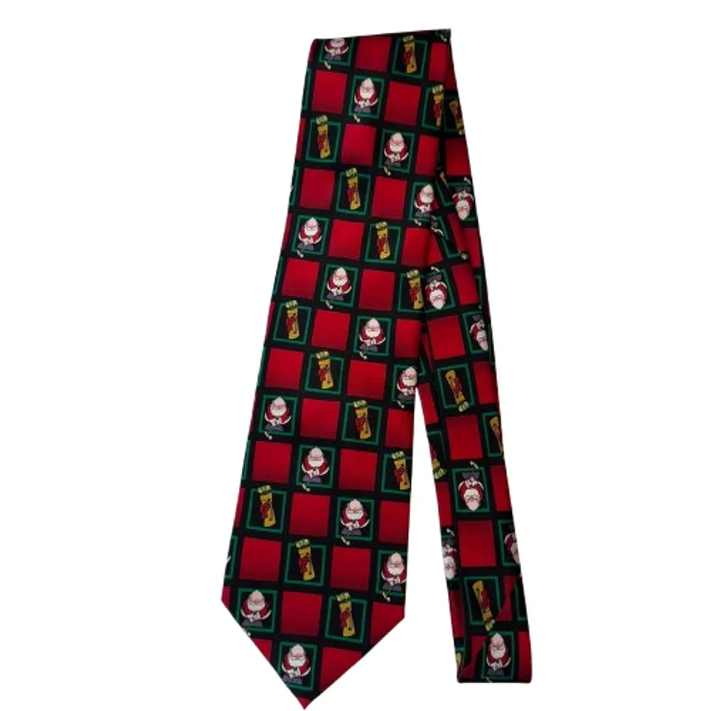 Kersten Brothers Jolly Ol Nickties Santa Golf Necktie Tie Silk Holiday Christmas